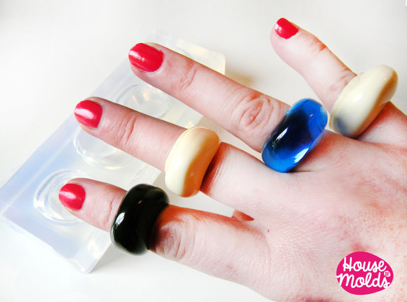 Clear Multi Size Oval Bubble Rings Clear Mold to make 4 size Bubble