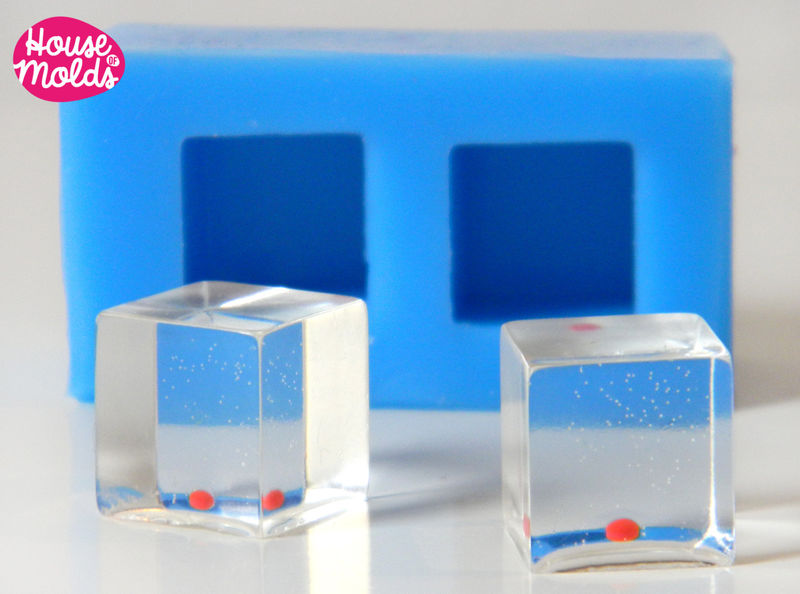 2 Cubes Silicone moldmold to make 2 resin cubes 15 mmHouse Of Molds