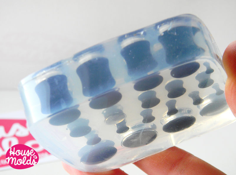 10 Sizes Ear Tunnel Clear Silicone Mold, transparent Mold with 20