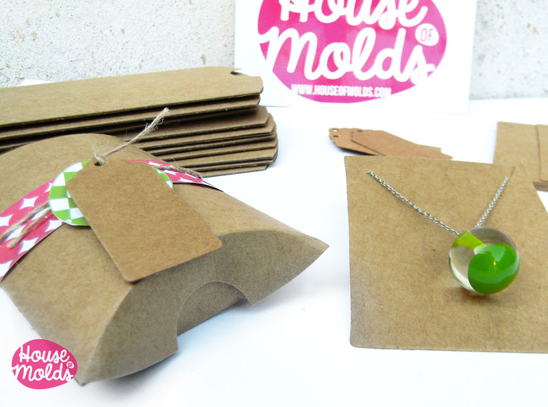 Kraft Paper Simple Blank Jewelry Packaging SetPillow Boxes,Pendants