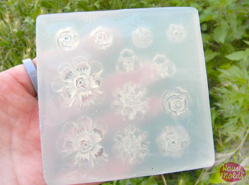 Flowers Set Clear Silicone Mold 14 cavityes7 flowers styles for