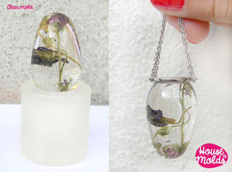 Dream Drop 3D Clear Silicone Mold HOUSE OF MOLDS pendant mold for