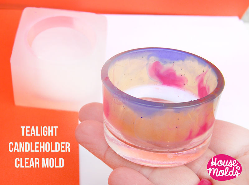 Tea Light Candle holder Clear Mold candle holder or tiny pot for