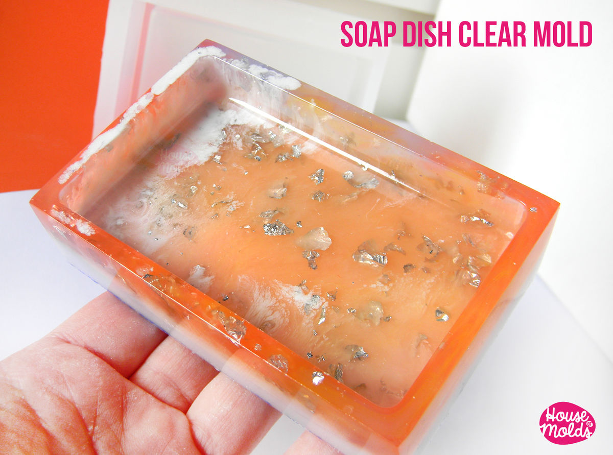 Rectangular Soap Dish Clear Mold modern soapdish or ring dish mold