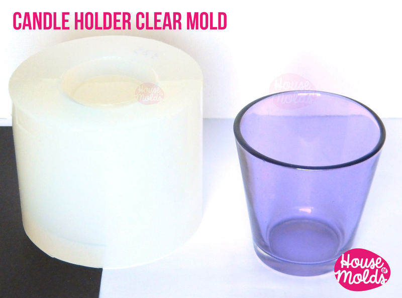 Conical Vase or Candle holder Clear Mold Vase for plants mold64 mm