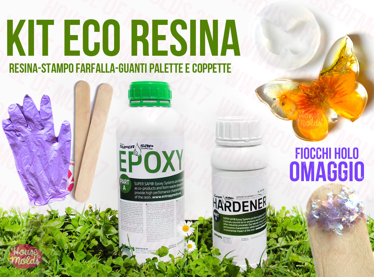 Resin Starter Kit SSuper Clear Eco Resin 720 gr Uv stable + Clear