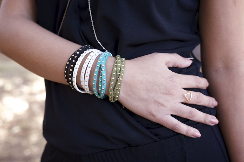 Leather And Studs Wrap Bracelet Lovmely Leather And Studs Wrap Bracelet Product Images Of