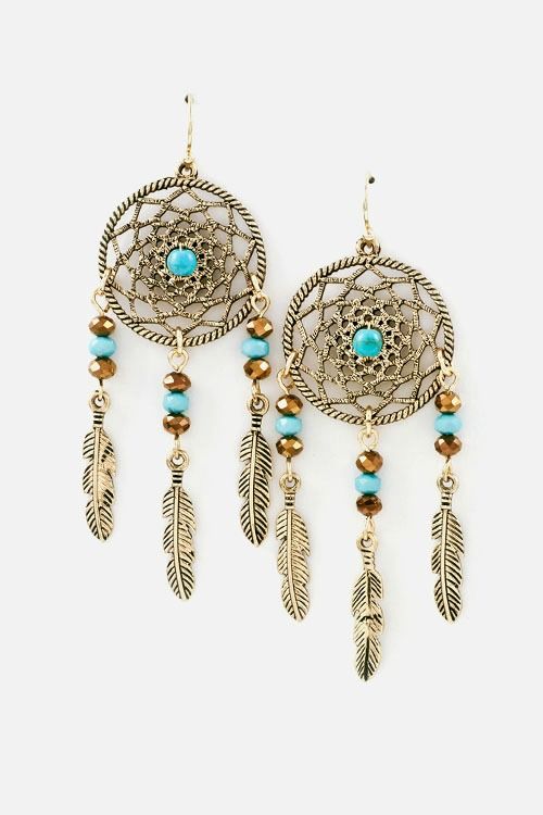 Turquoise Dream Catcher And Feather Earrings Lovmely Turquoise Dream Catcher And Feather Earrings Product Images Of