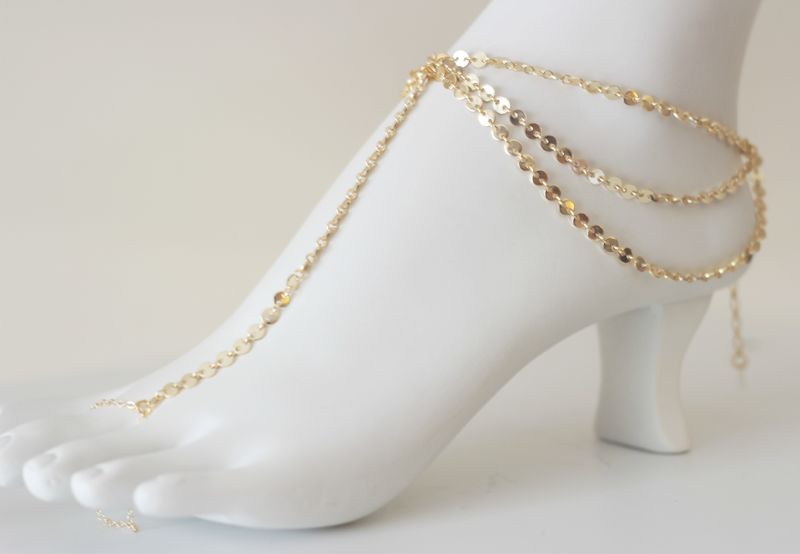 LOVMELY ANKLET gold chain foot anklet / barefoot sandal LovMely