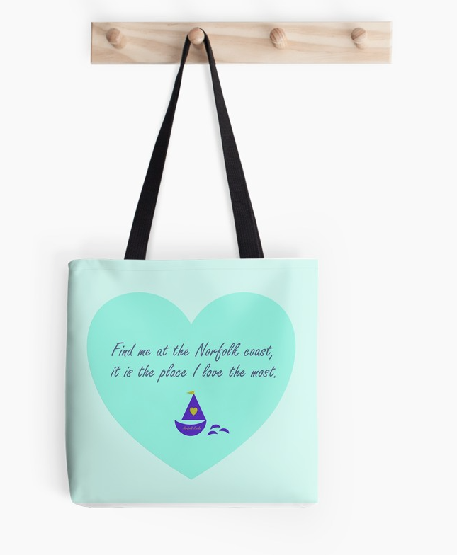 Find me at the Norfolk coast tote bag via Redbubble