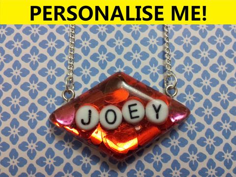Personalised,Smooth,Diamond,Necklace,personalised jewellery, kawaii jewellery, customised jewellery, personalised necklace, heart necklace, double whammy necklace, harajuku boutique necklace, harajuku boutique, name necklace, design your own jewellery