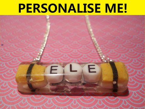 Personalised,Long,Rectangle,Necklace,personalised jewellery, kawaii jewellery, customised jewellery, personalised necklace, heart necklace, double whammy necklace, harajuku boutique necklace, harajuku boutique, name necklace, design your own jewellery