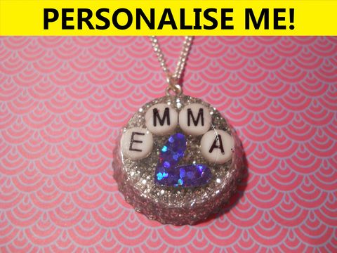 Personalised,Circle,Necklace,personalised jewellery, kawaii jewellery, customised jewellery, personalised necklace, heart necklace, double whammy necklace, harajuku boutique necklace, harajuku boutique, name necklace, design your own jewellery