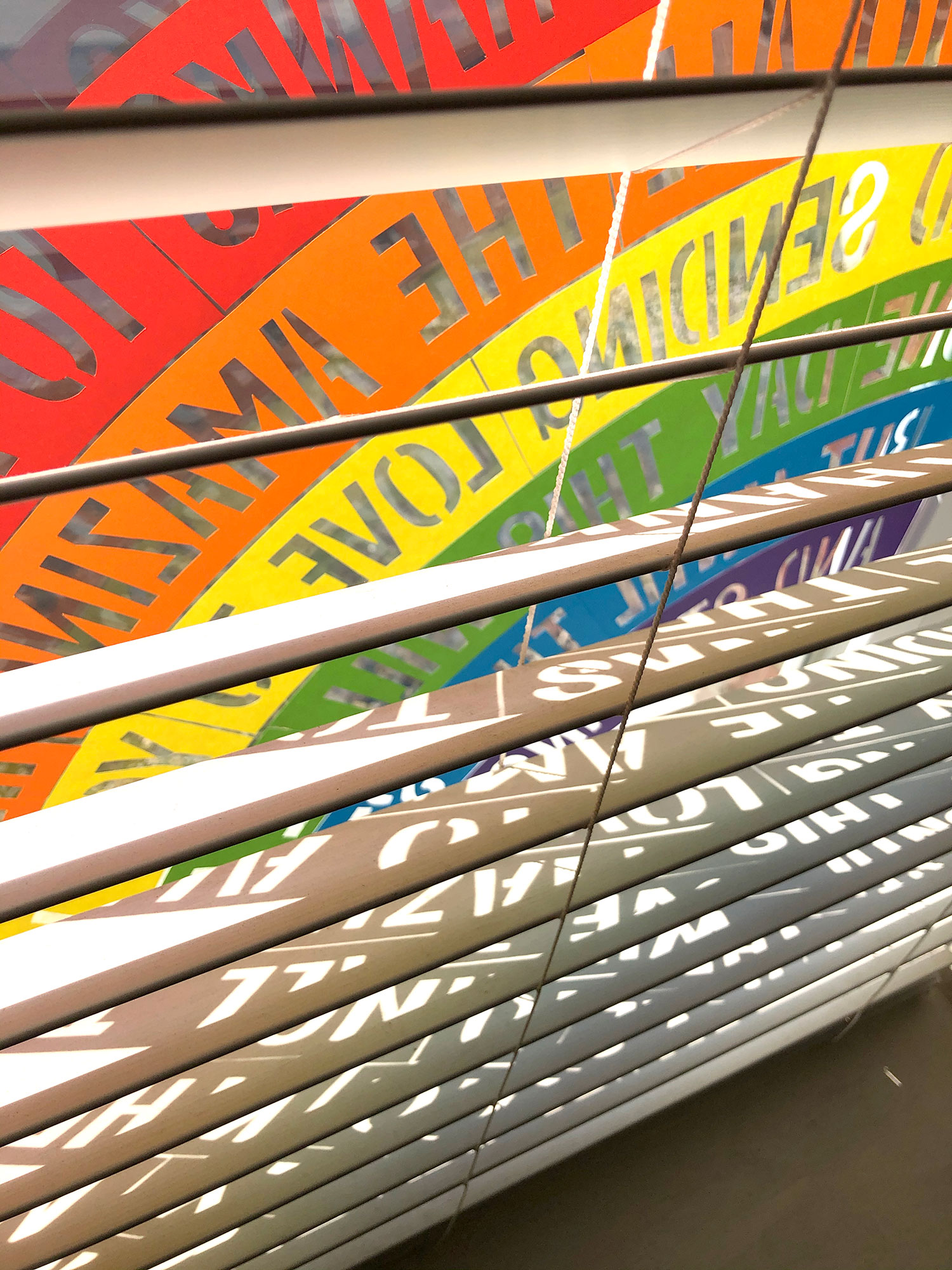 window rainbow papercut shadows