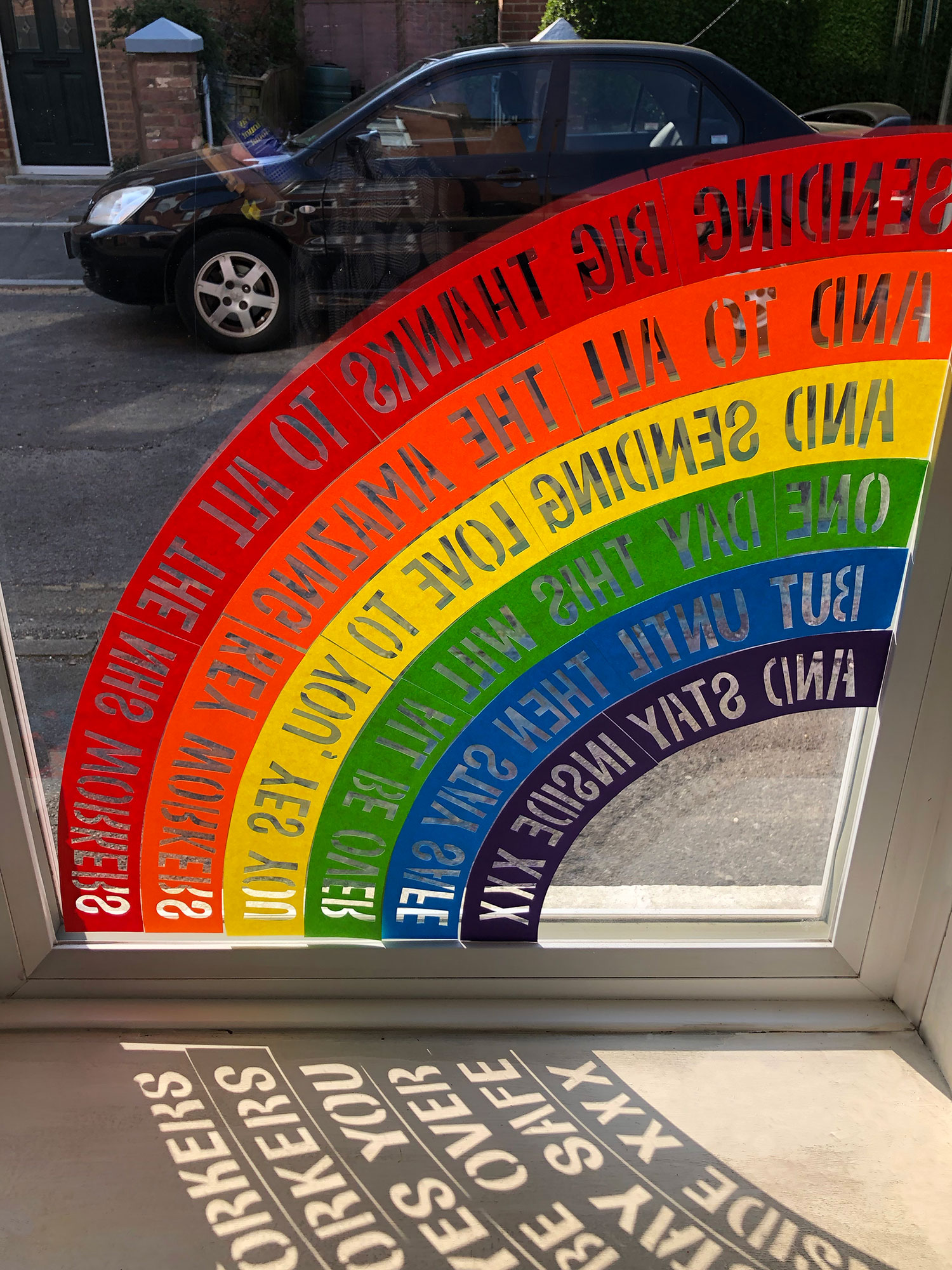 paper rainbow for window