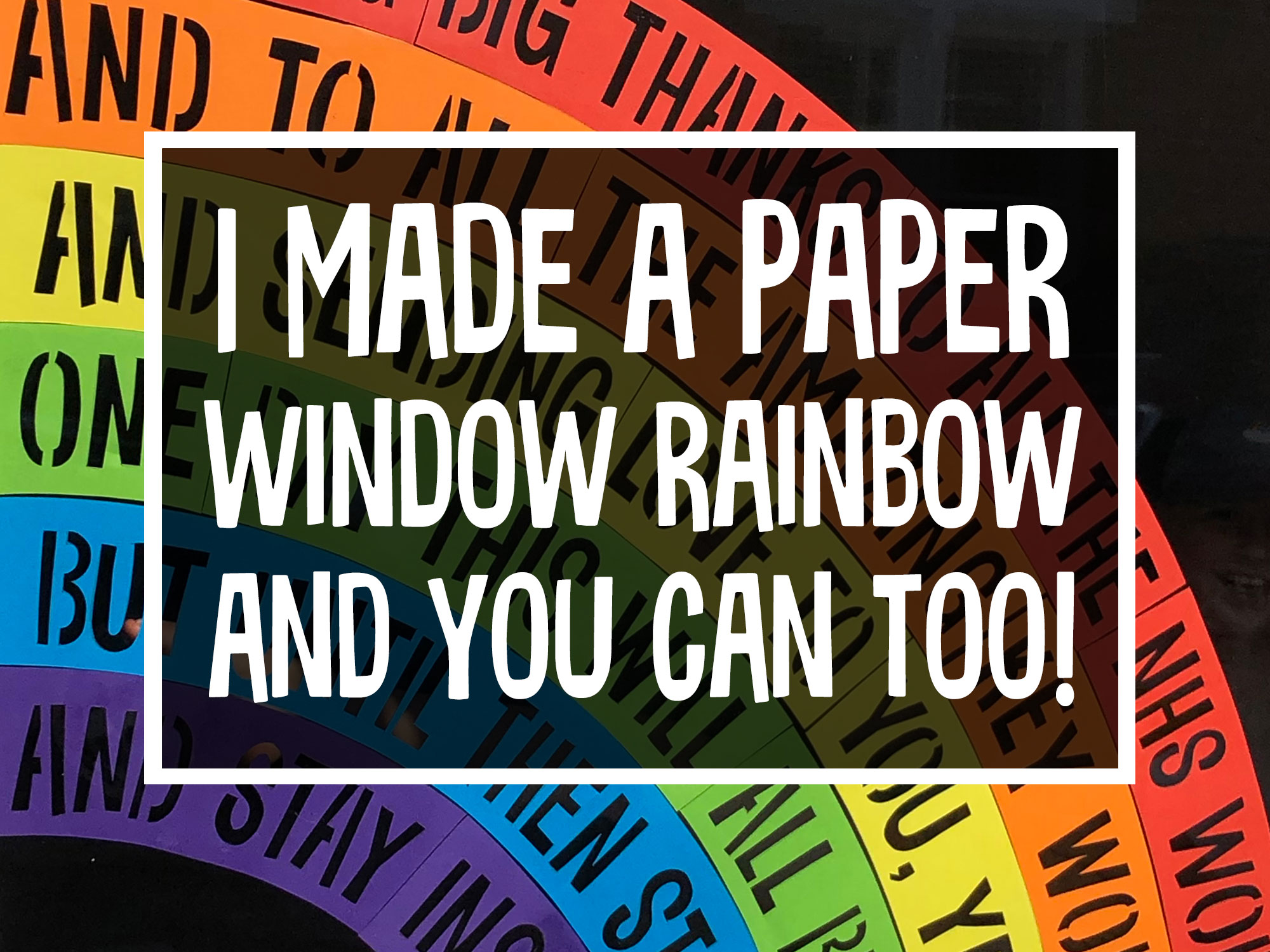 Window rainbow free template to cut or colour