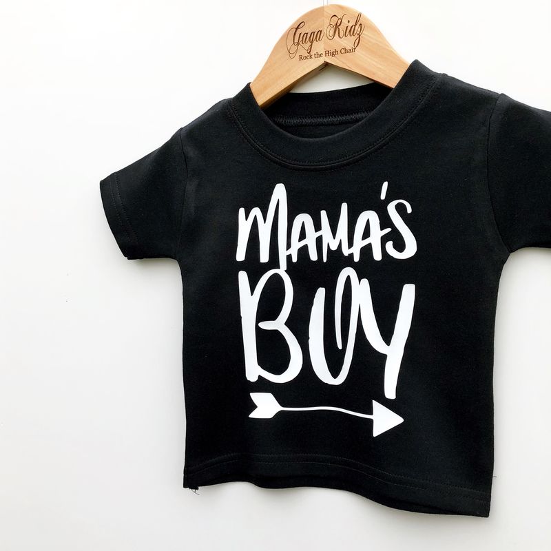 Mama's Boy Black or White T-Shirt - Gaga Kidz