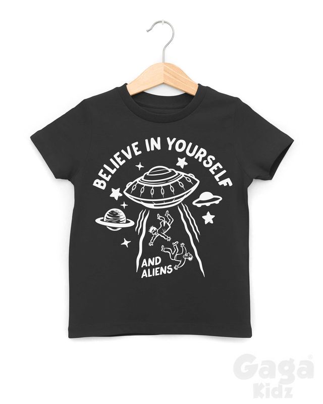 Alien Believer Black or White T-Shirt Gaga Kidz