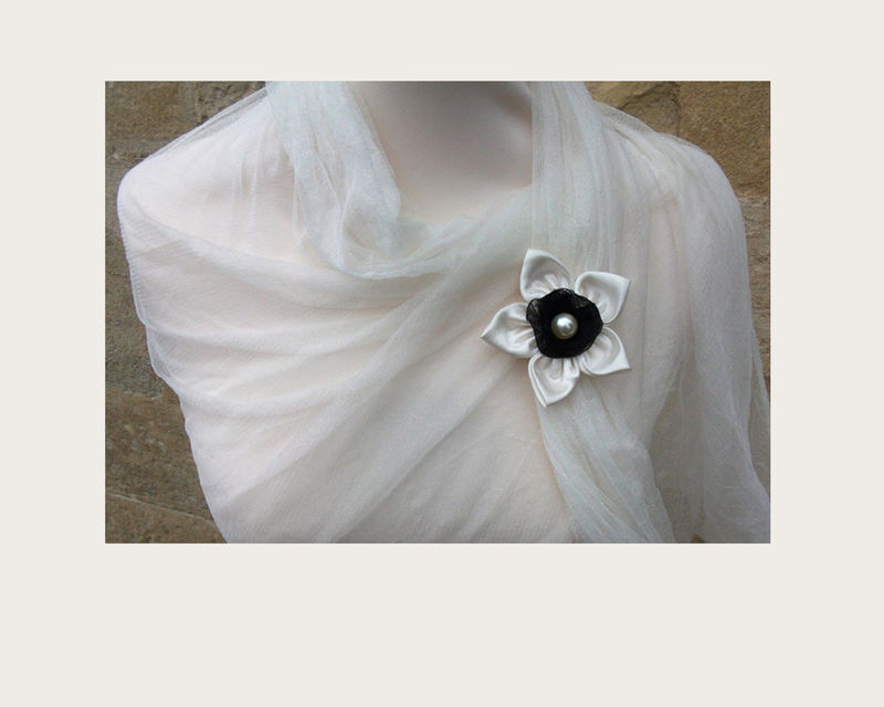 Snow White Silk Brooch - product image  