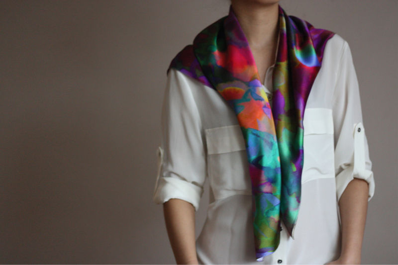 SOLD OUT Jungle Floral Silk Scarf - product images  of 