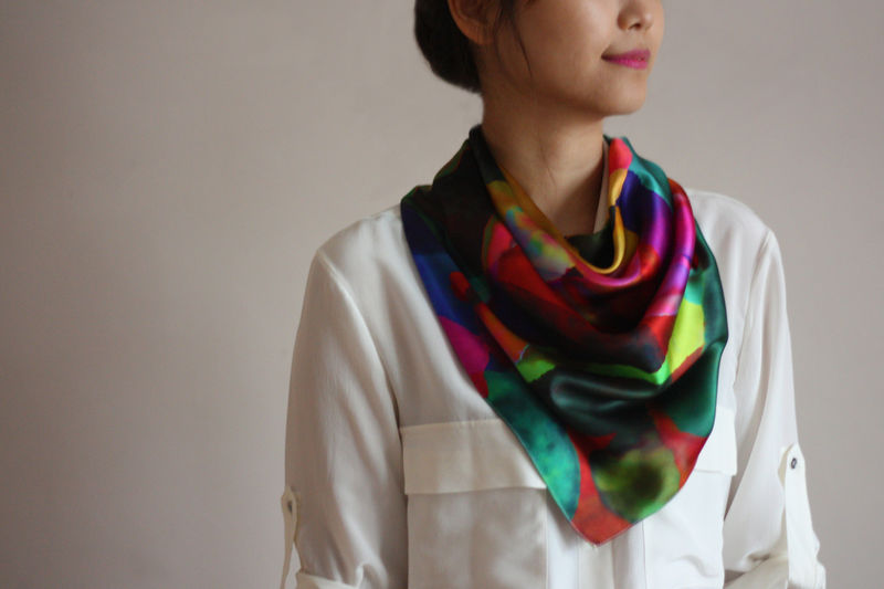 SOLD OUT Rainbow Spot Silk Scarf - product images  of 
