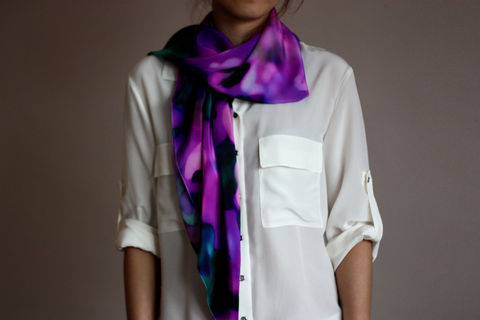 SOLD,OUT,Daydreaming,Silk,Scarf,digitally printed digital print scarves silk scarf luxury designer abstract printed crepe de chine 100% silk floral blurred
