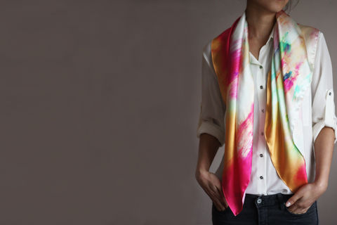 SOLD,OUT,Electric,Haze,Silk,Scarf,digitally printed digital print scarves silk scarf luxury designer abstract printed satin 100% silk