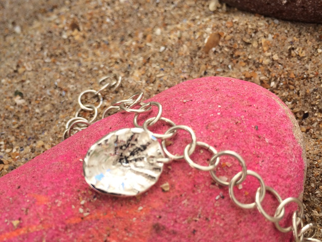 Silverbean silver limpet shell pendant