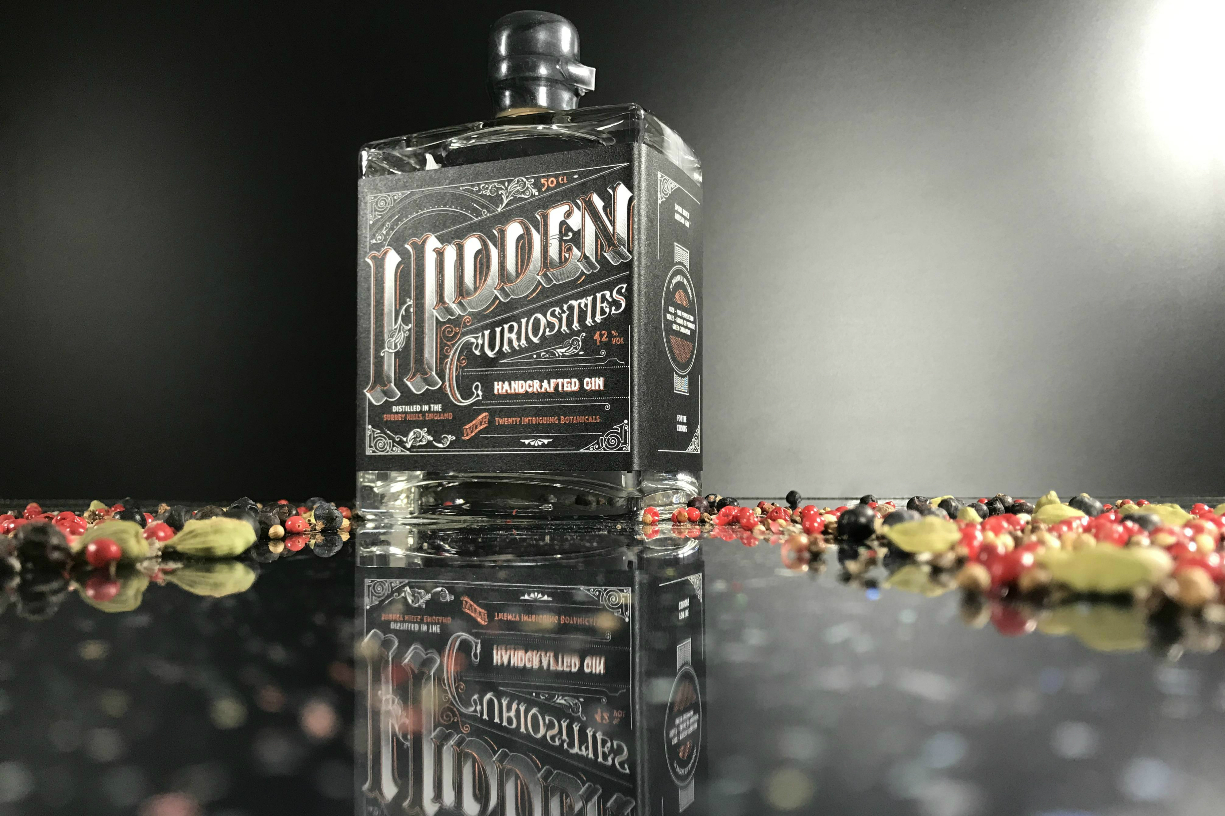 hidden curiosities gin 20 botanicals distilled in the surrey hills