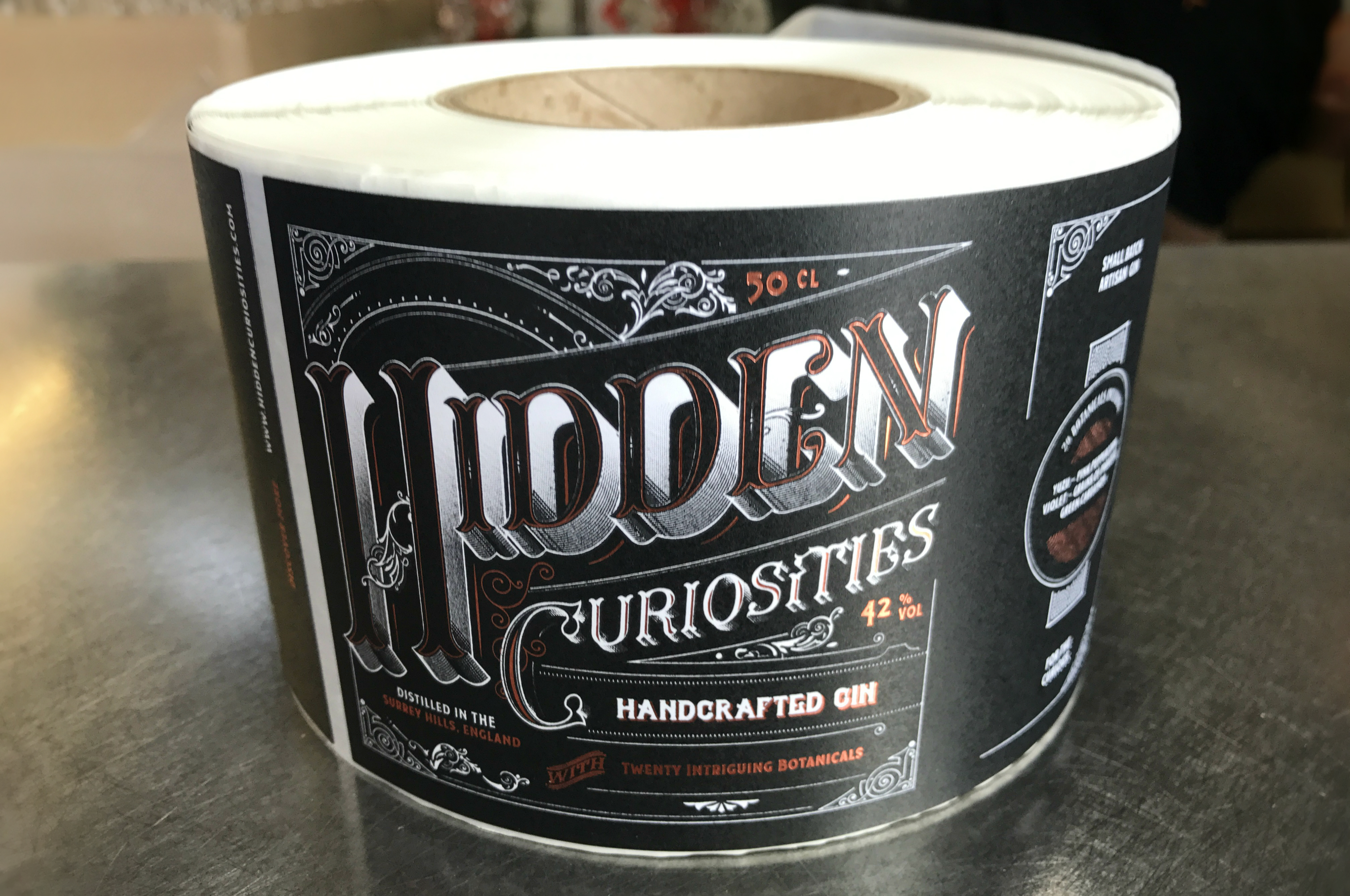 Hidden Curiosities Gin Labelling