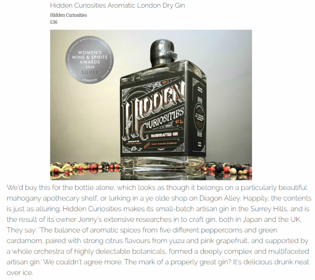 hidden curiosities gin surrey hills