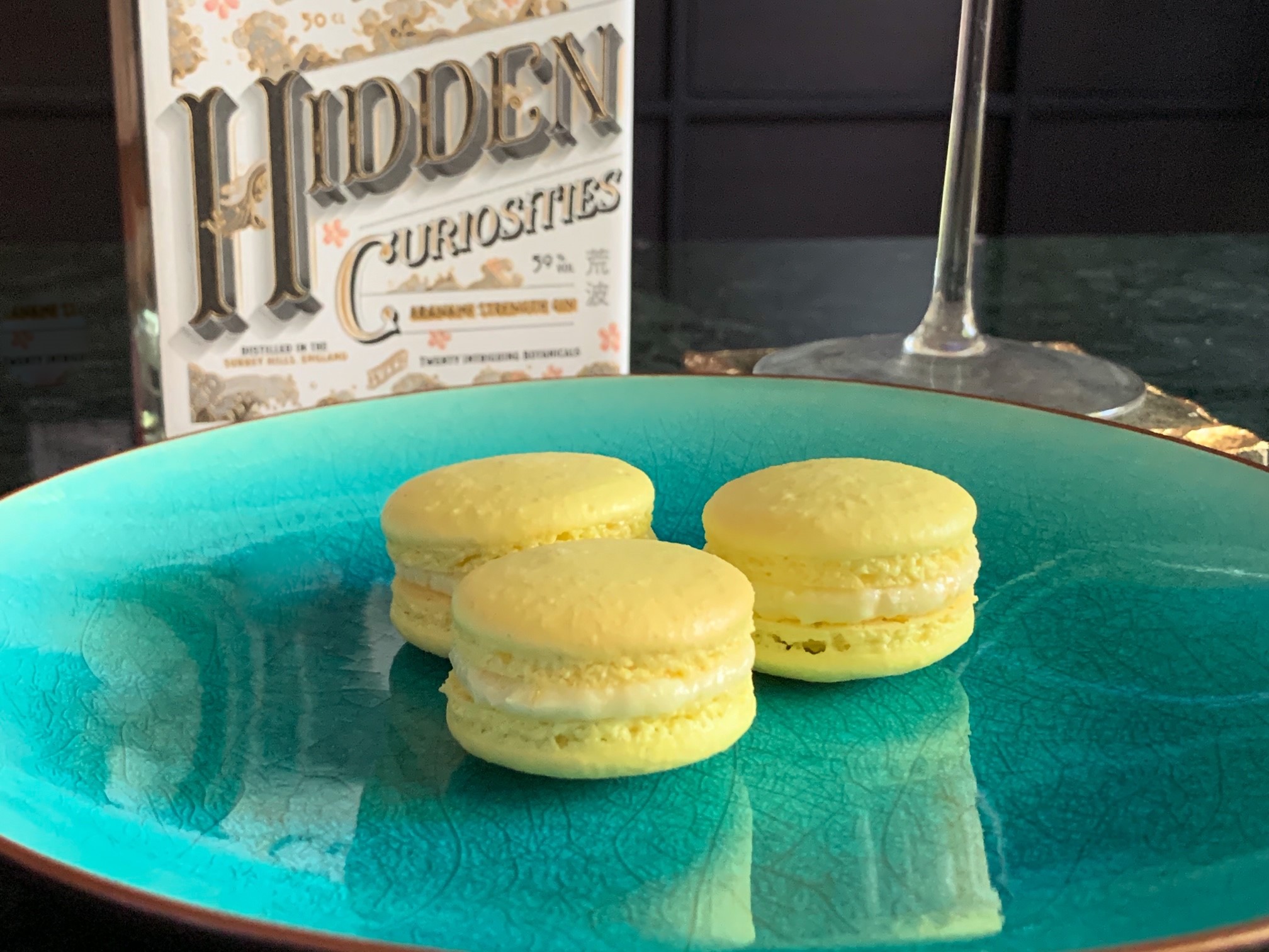 yuzu and sansho pepper macarons aranami gin martini