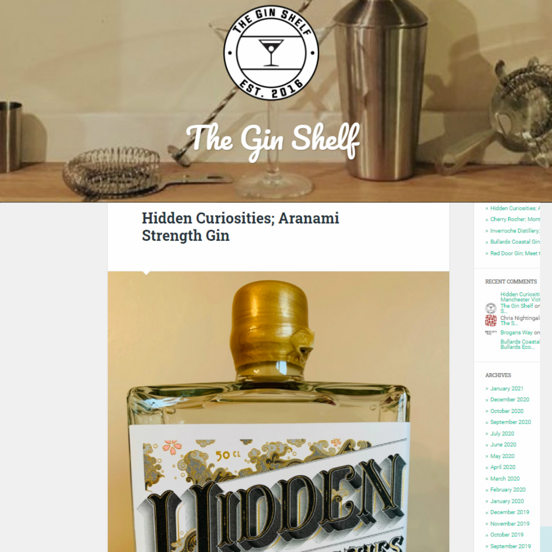 The Gin Shelf Hidden Curiosities Aranami Strength Gin