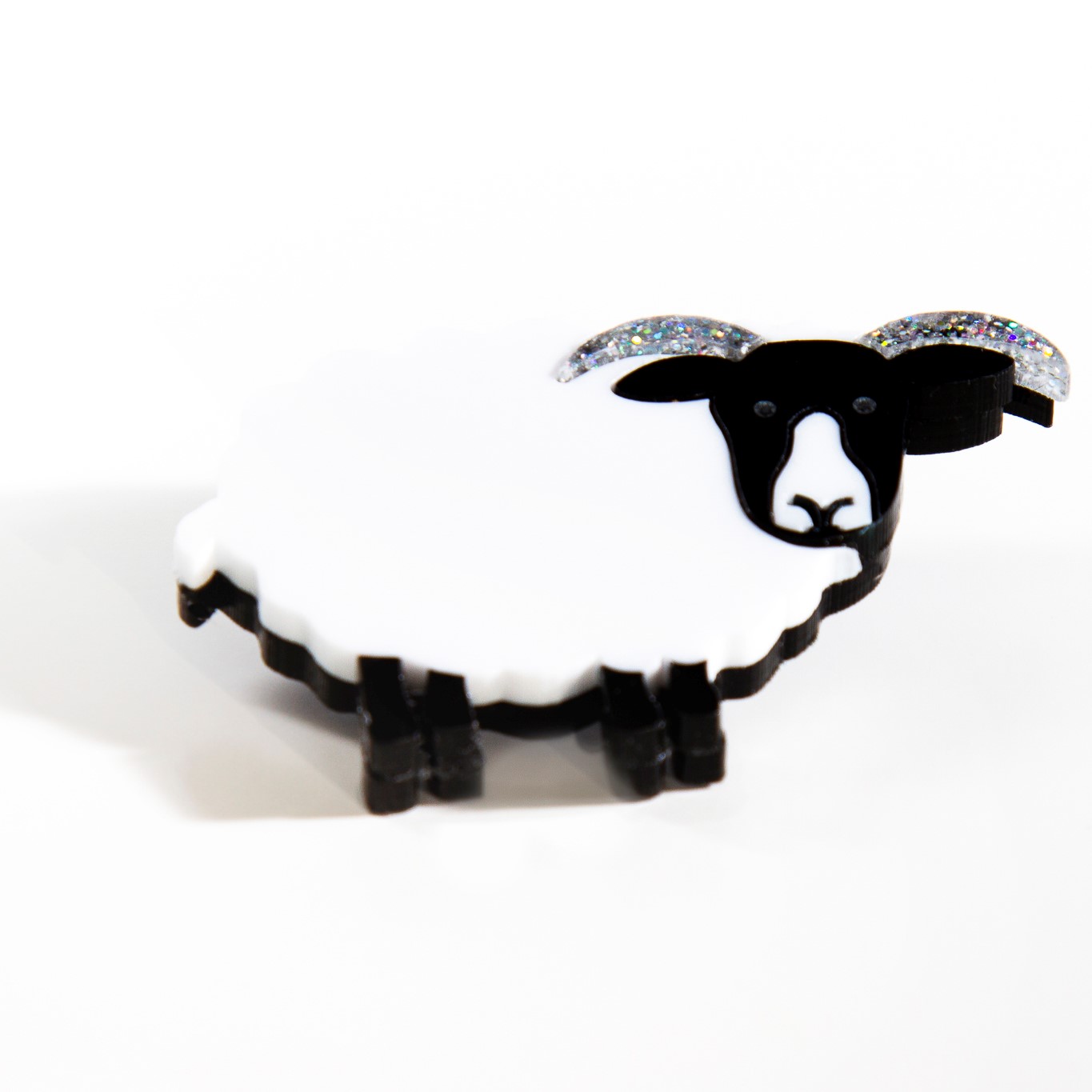 Layered Blackfaced Sheep Brooch