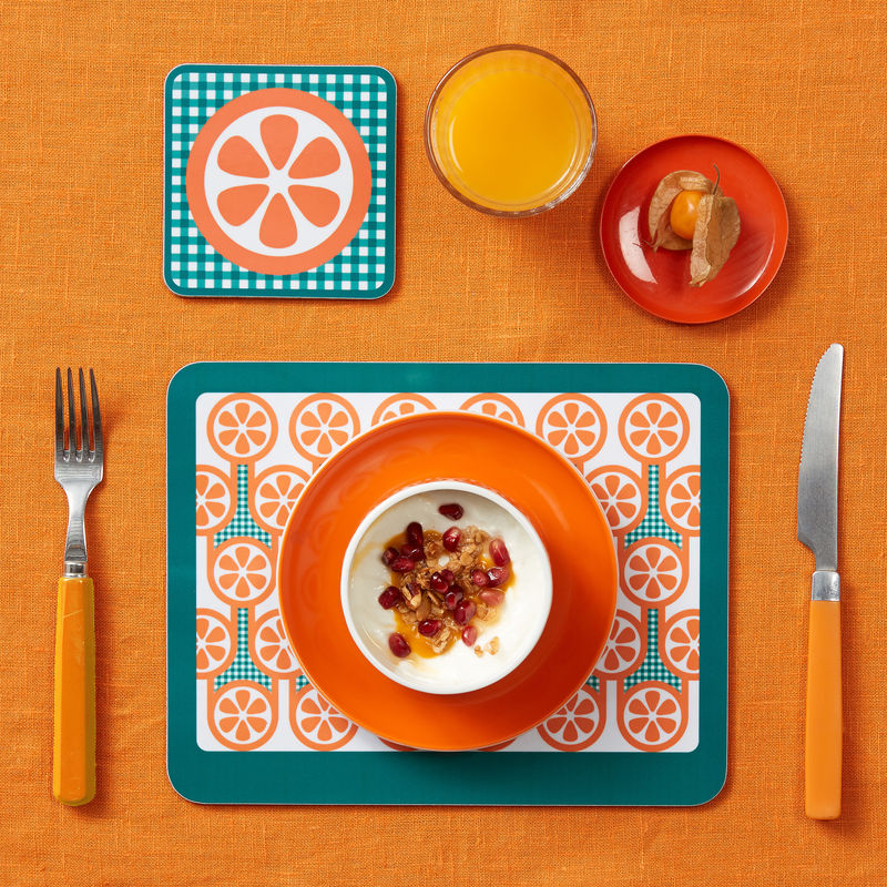 coaster & placemat set Oranges Hokolo