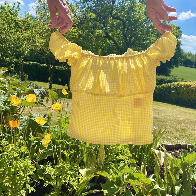 Yellow Gingham Milkmaid
