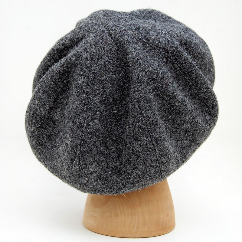 HIGHER×HARRIS TWEED HERRINGBONE BERET Wool Beret Tam - Harris Tweed - Beige Herringbone – Highland