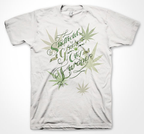 Sheffield:,Greenest,City,in,Europe,Weed, toke, tee shirt, smoking, pot, green, sheffield