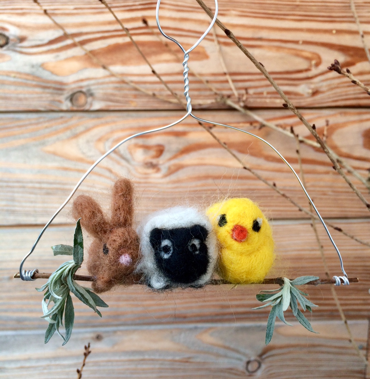 needle felting, easter, animals, decorations