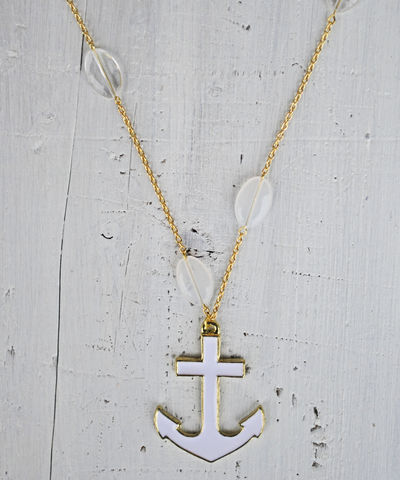 Anchors,Away,anchor, necklace, white, nautical
