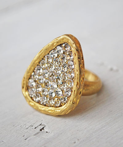 Rustic,Rhinestone,Ring,ring, gold, rhinestone, rustic, vintage