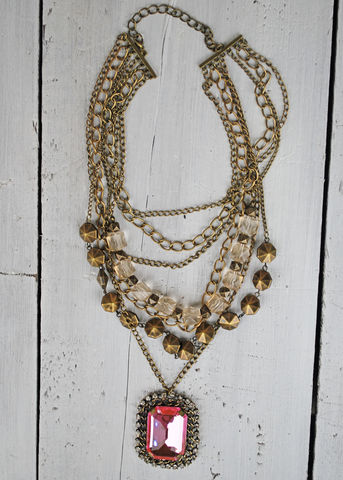 Fancy,In,Pink,pink diamond, chain, necklace, j crew, anthropologie, multi chain necklace