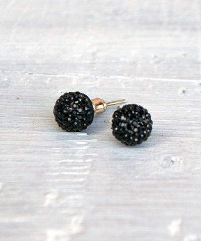 Miniature,Studs,studs, round, ball, earrings, black, white, pink, red, blue