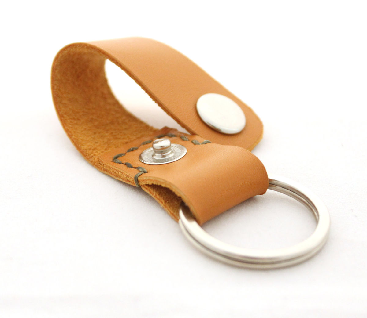 Mens leather keychain Anger Refuge