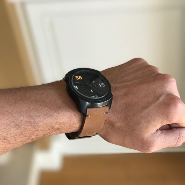 Handmade leather watch strap brown