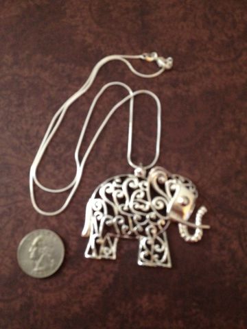 Elephant,Pendant,and,Snake,Chain,.925,Silverplated, Pendant, Elephant Pendant, Elephant Necklace, Elephant Jewelry, Silver Jewelry