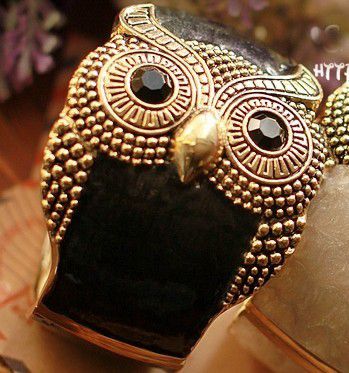 Owl,Bracelet,Cuff,Black, Owl Bracelet, Hinge Bracelet, Owl Jewelry, Jewelry, Gift, Jewelry Gift