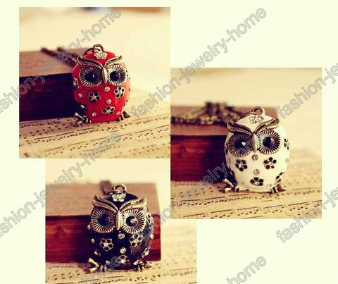 Fashion,Retro,Style,Bronze,Owl,Pendant,White,owl pendant, owl necklace, owl jewelry, owl collections, owl, gift, gift jewelry, necklace, pendant