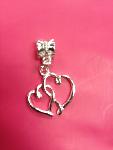Euro,Bead,Hearts,Dangle,Charm,Sterling,Silver,Plated,Fits,Bracelets,Euro Bracelet, Pandora, Troll Beads, Love Links, Biagi, Zoppini, Persona, Pugster, Luv Links, European Bead, Euro Bead, Euro Beads
