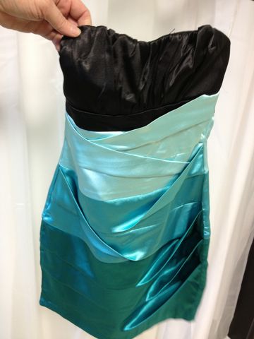Strapless,Black,Dress,with,Fabulous,Teal,Blue,Fade,Party Dress, Strapless Dress, Blue Dress, Black Dress, Cocktail Dress, Fade Dress, Tight Dress, Prom Dress, Homecoming Dress
